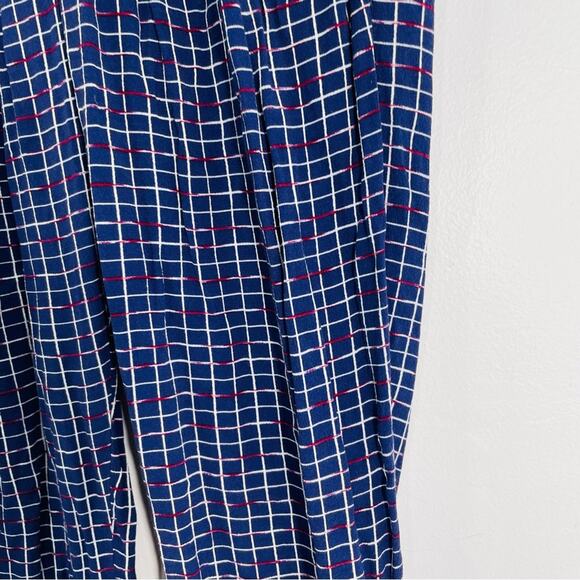 Flynn Skye Blue Purple Abstract Grid Pull On Elastic Ankle Pants Small - Picture 3 of 9